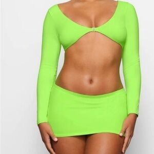 NWT Skims Swim Long Sleeve Lime Green Shrug Top (Large)